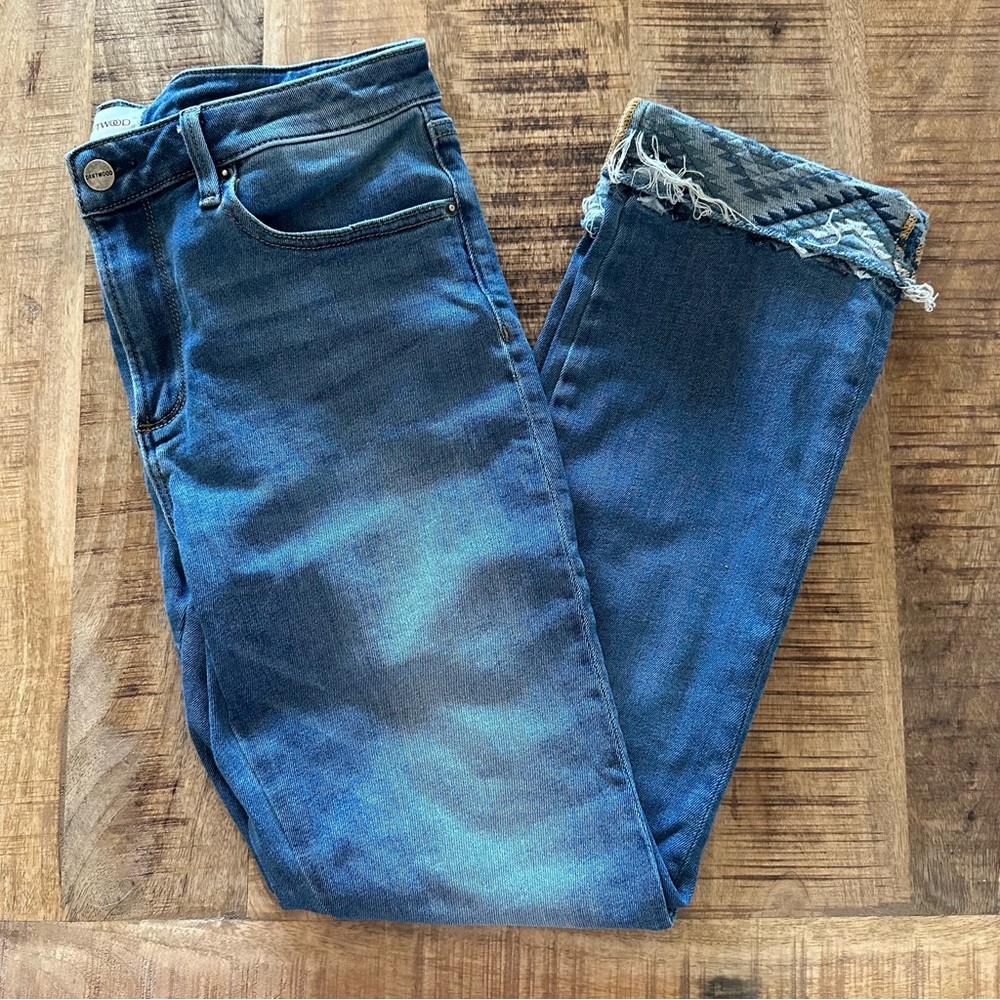 Driftwood Colette Boho Aztec Embroidered Cuff Pants